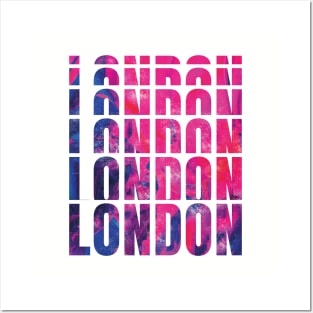 Colourful textured London typography design Posters and Art